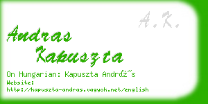 andras kapuszta business card